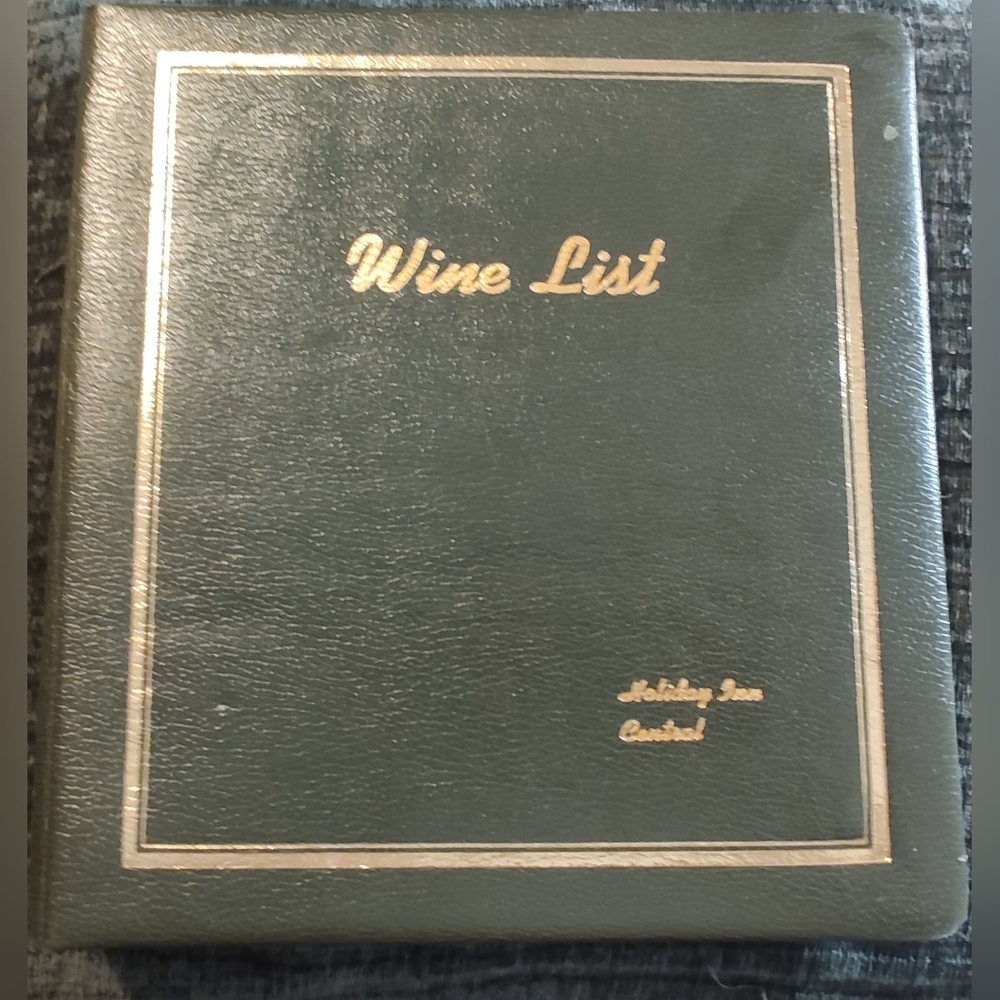 Vintage Holiday Inn Central Wine List Leather Folder Gold Leaf Laminated 1960-70